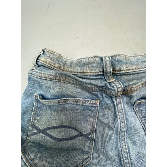 Abercrombie &amp; Fitch shorts high rise Medium blue wash folded bottom READ - Picture 8 of 8
